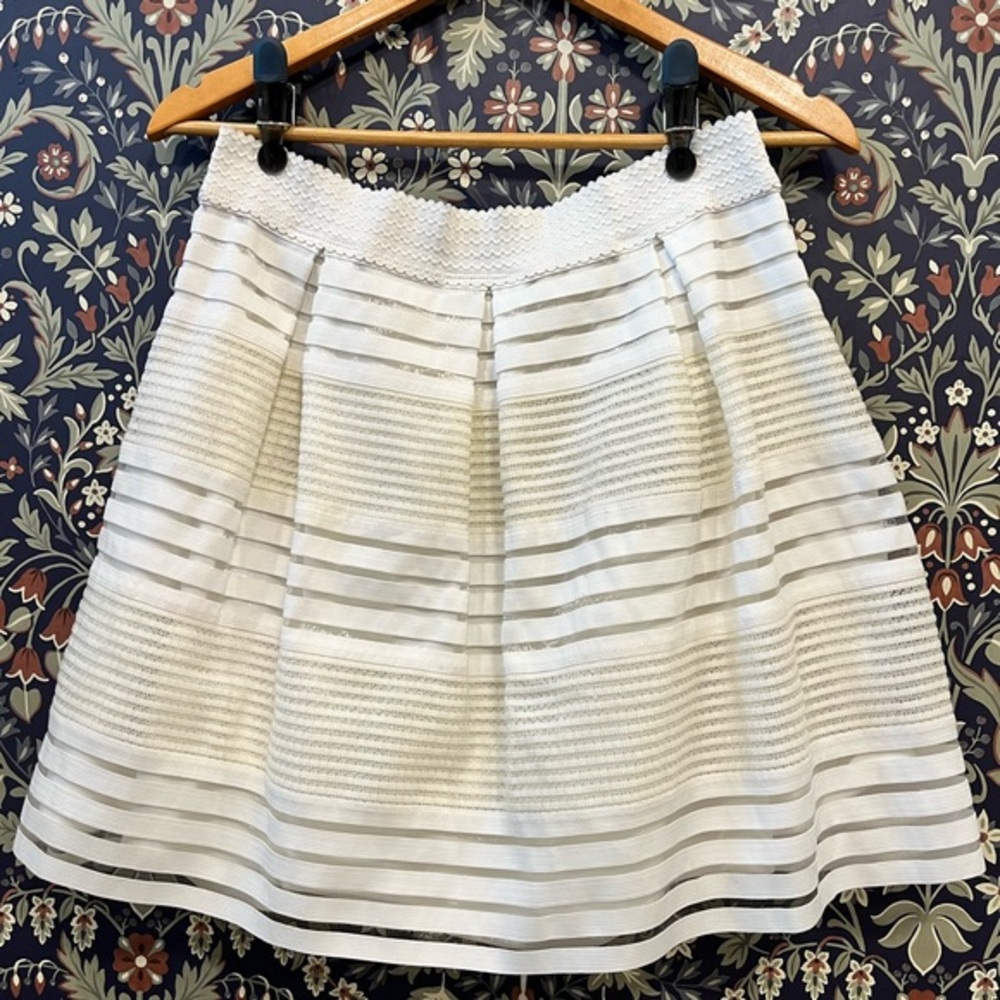 Miami Cream Striped A-Line Skirt